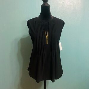 89th & Madison Black Top with Gold Accent